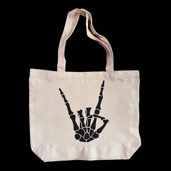 NWT Wool + Pepper Co. Rock Skeleton Hand Tote Bag - Picture 1 of 2